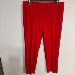 St. John Collection Vibrant Red Ankle Pants